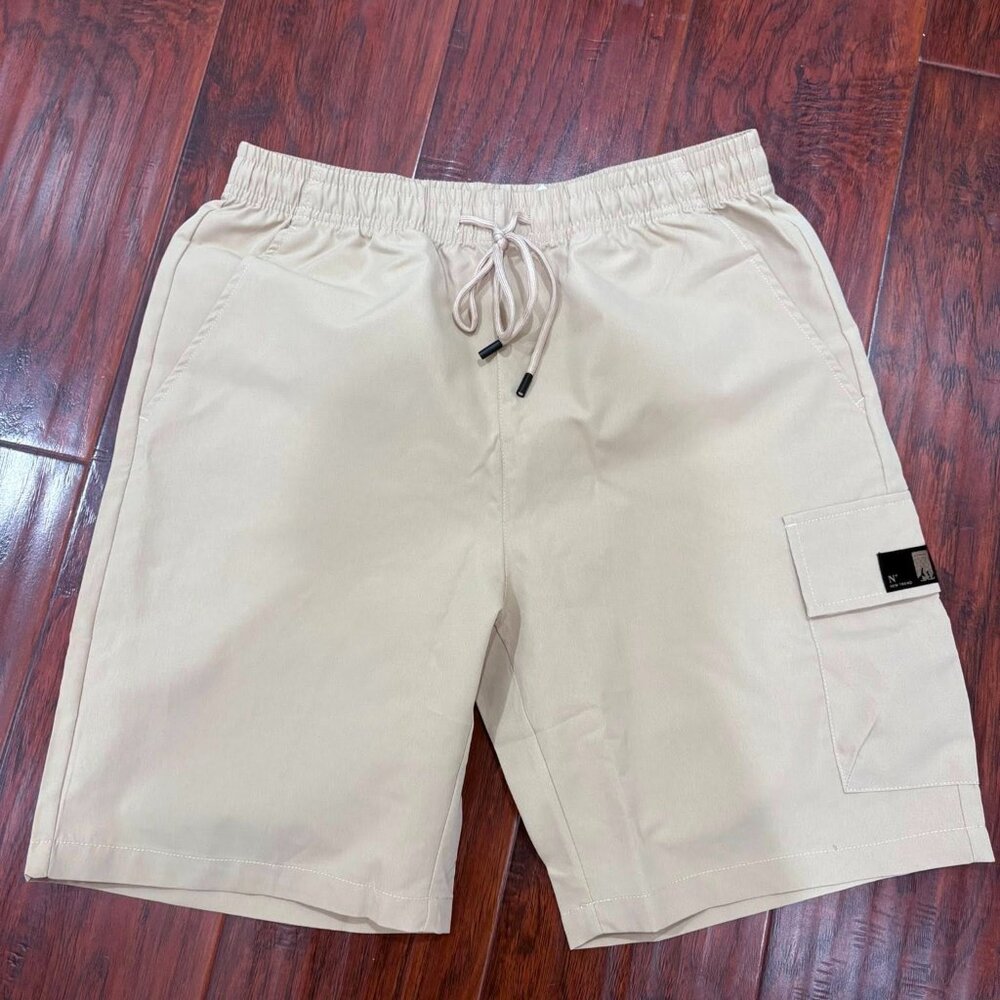 Beige Elastic Waist Shorts – Lightweight & Comfortable